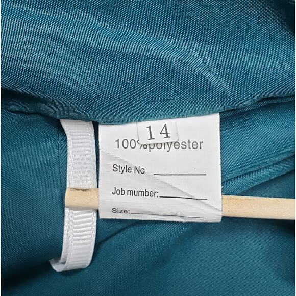 Elegant Blue-Green 2-Piece Women's Top Set – Size 14, Sheer Cardigan & Tank - Picture 12 of 13